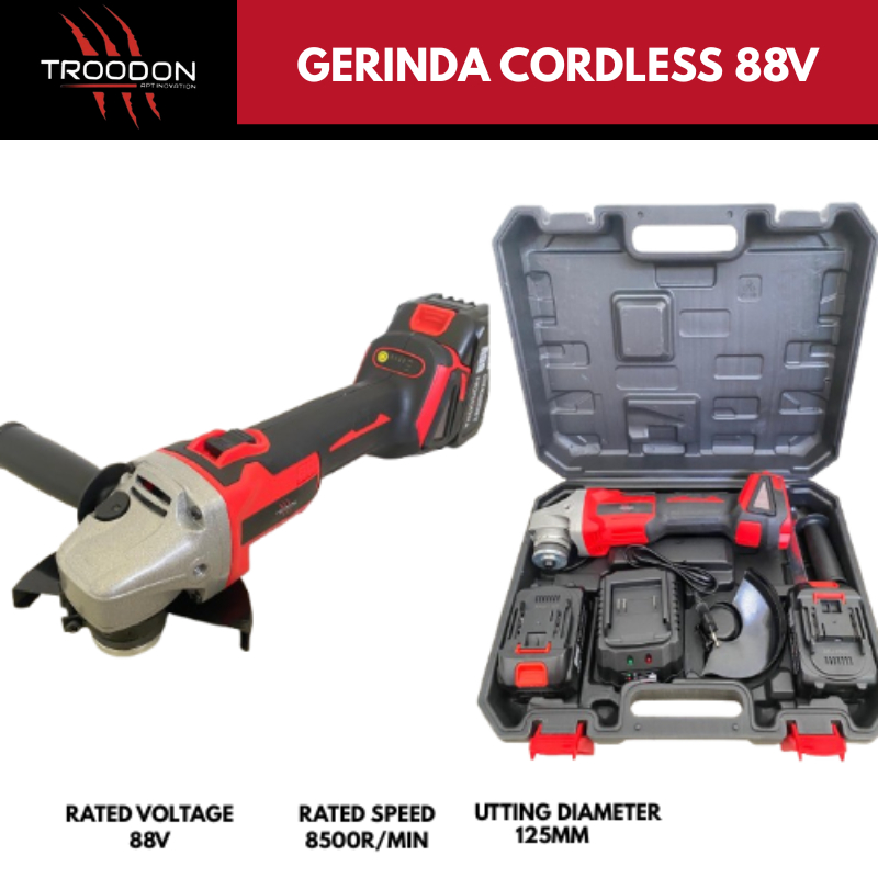 tools Gerinda cordless 88v BRUSHLESS 2 batrei mesin gerinda batrei