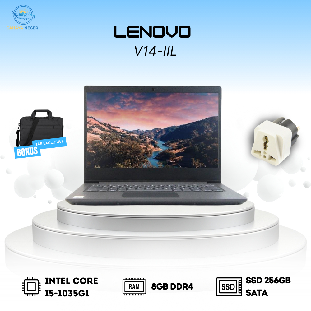 PROMO BARU LAPTOP Lenovo V14-IIL Intel CORE i5 RAM 8GB SSD 256GB NVME WIN 10 PRO FREE TAS + STEKER