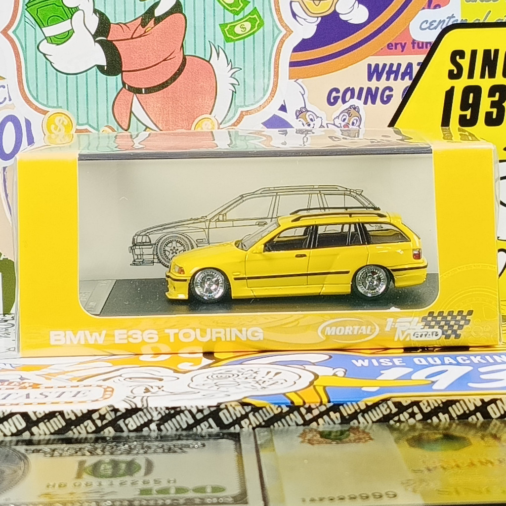Mortal BMW E36 touring yellow low ride wagon 1 of 499