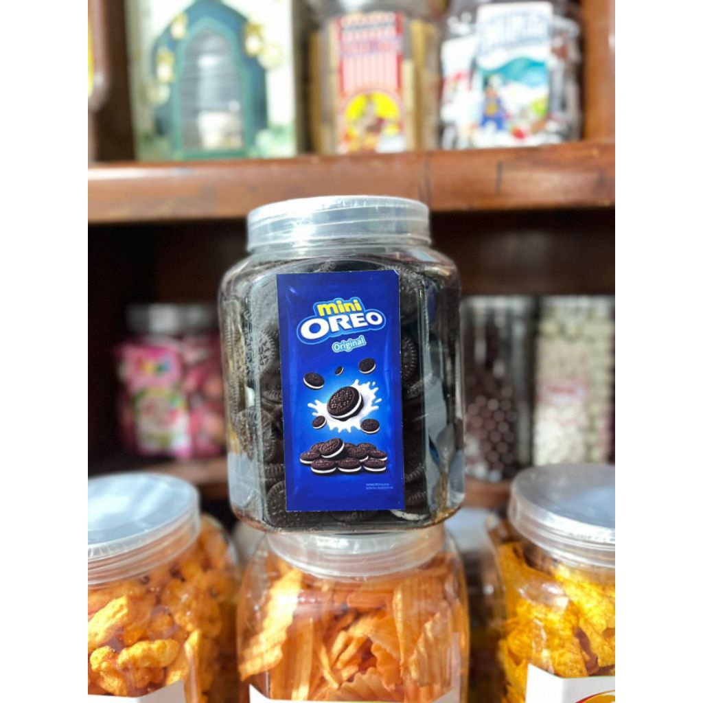 Oreo Mini Vanila&coklat Toples 1 liter snack branded