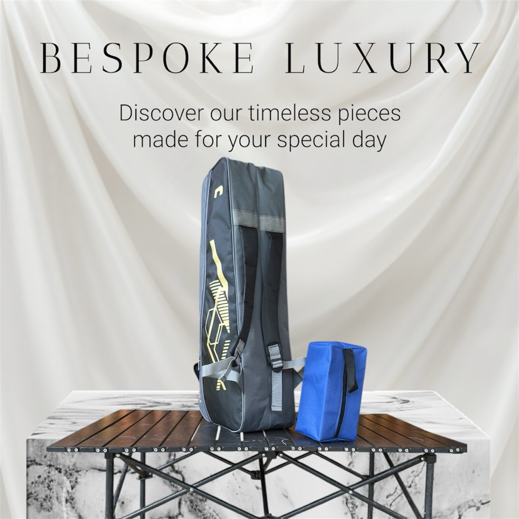 Tas raket lapisan thermo alumunium foil 4mm single form 2rungan kapasitas 5 raket model rangsel tent