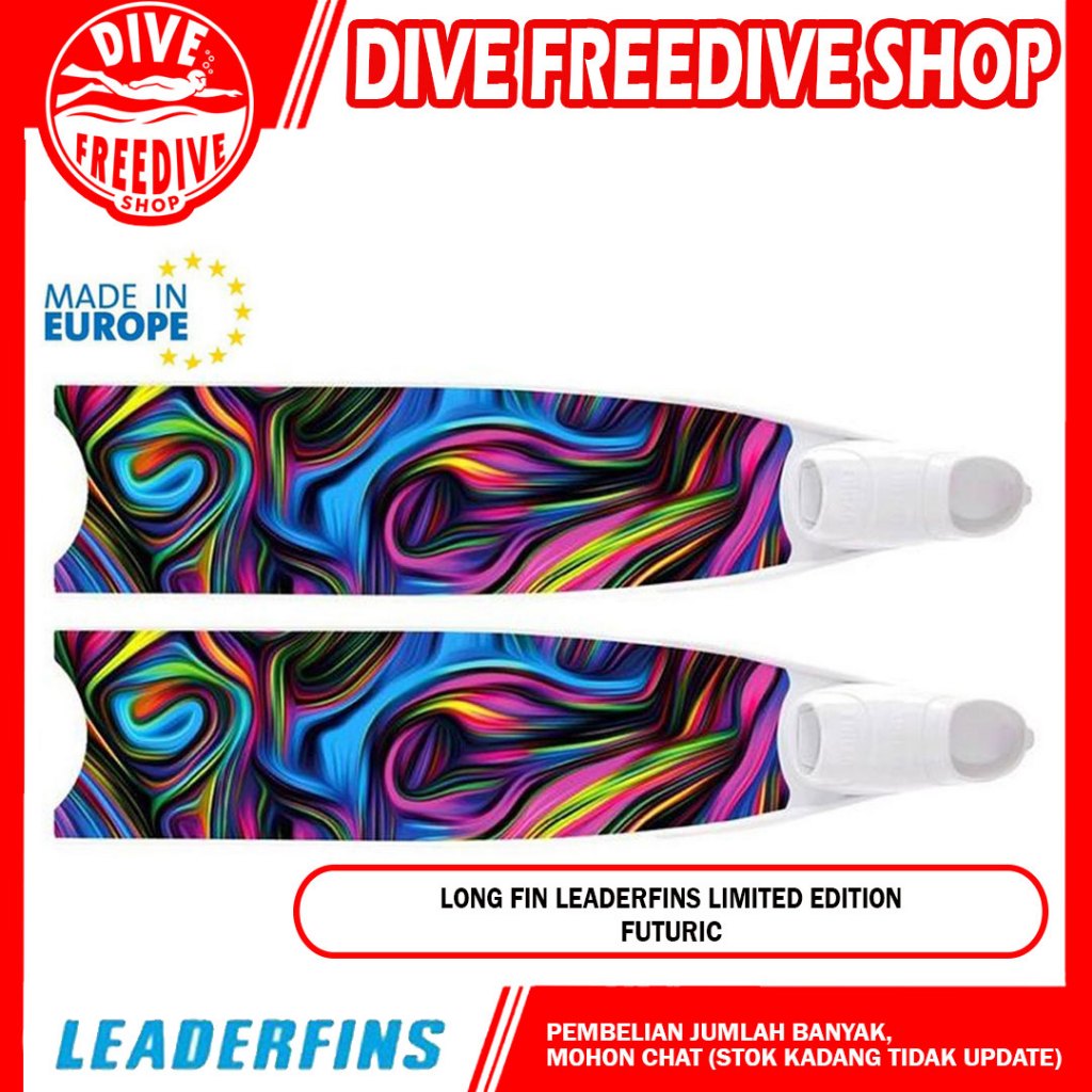 Long Fin Leaderfins Limited Edition Futuric Pure Carbon Fiberglass Fins Kaki Katak Freediving Freedi