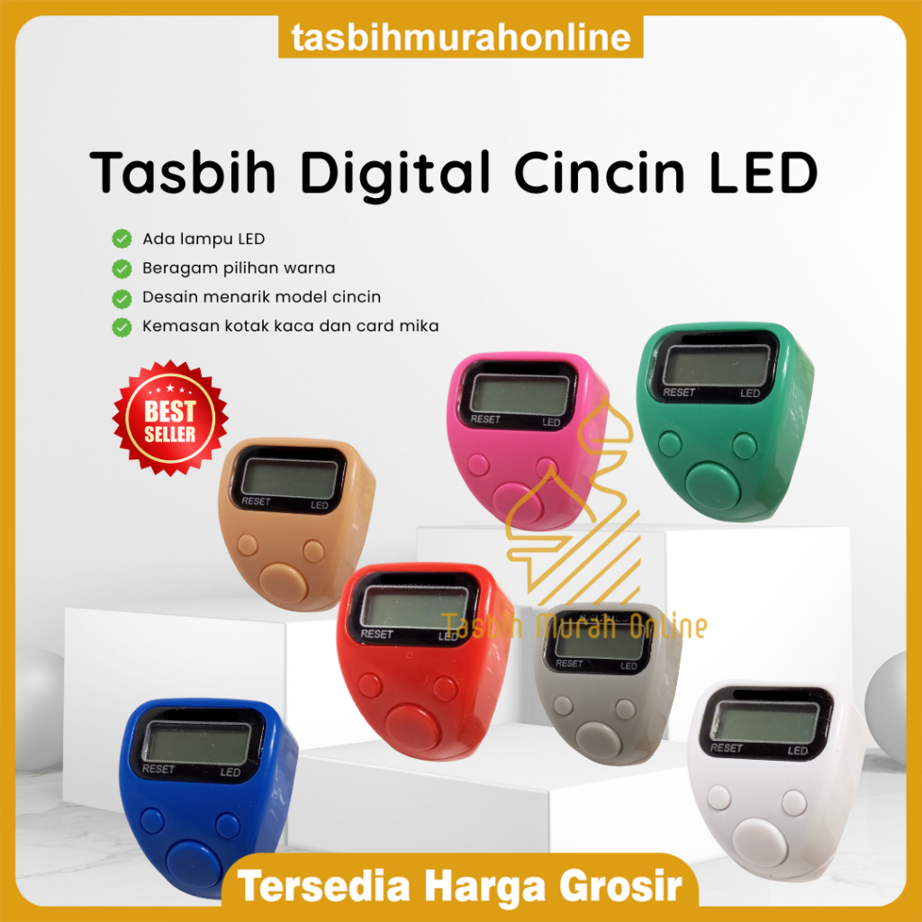 Tasbih Digital LED GRATIS BOX AKRILIK/ CARD + MIKA