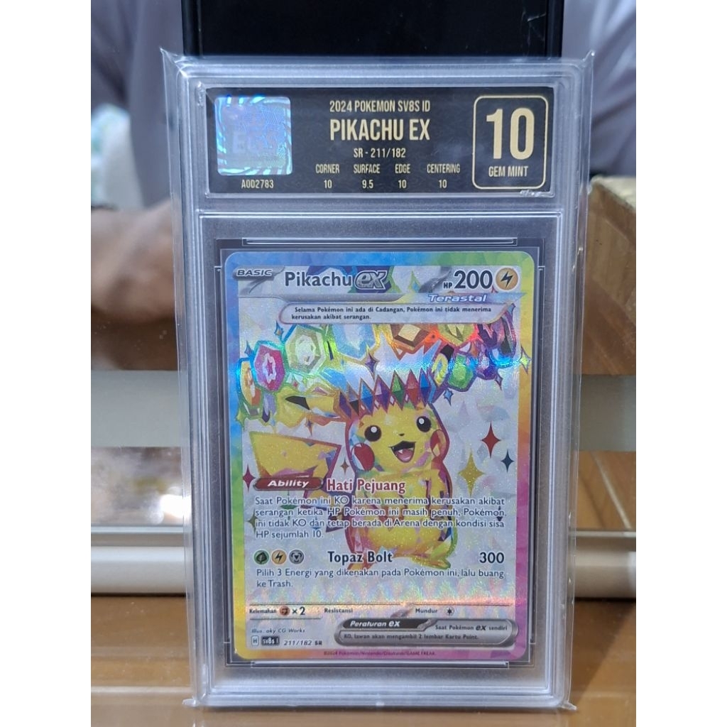 Pikachu ex SR Slab EGS 10