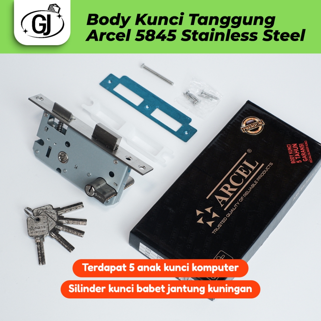 ARCEL - Body Kunci Pintu Tanggung Arcel 5845 Stainless Steel