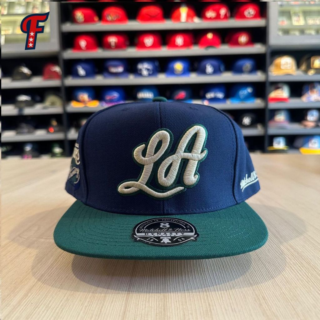 Topi Mitchell And Ness Los Angeles LA Lakers 25th Anniversary Patch Basketball Snapback Hat Original