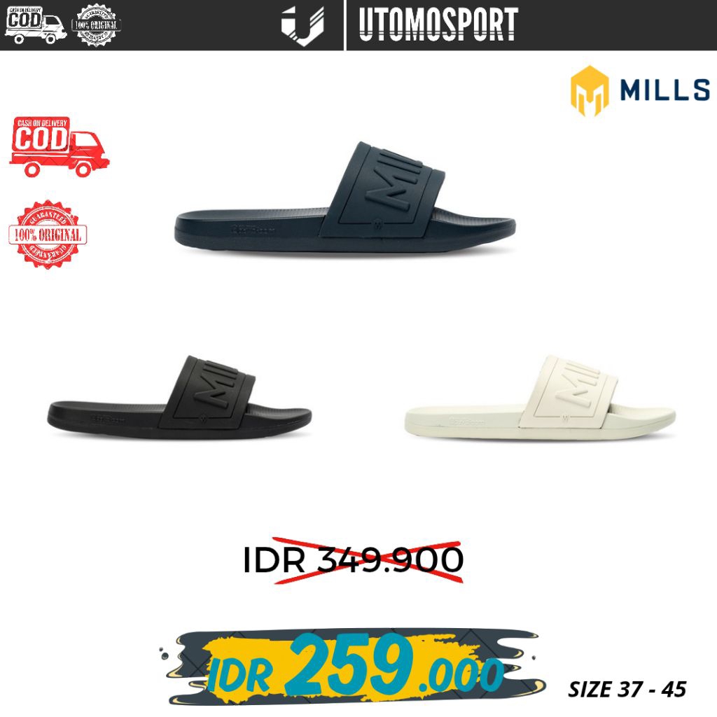SANDAL MILLS HOPPER GO SLIDE - BIRU NAVY