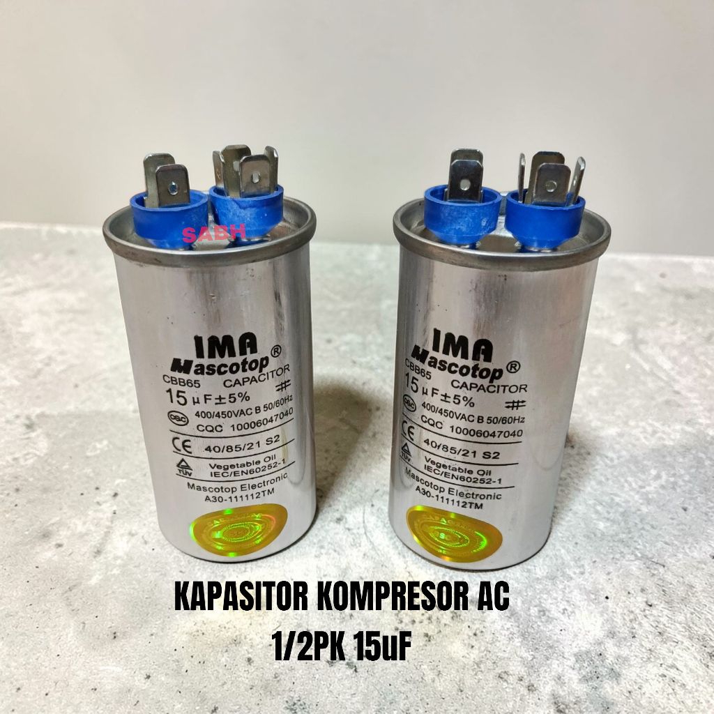 KAPASITOR COMPRESOR AC 1/2pk 15uF MIDEA ORIGINAL IMA