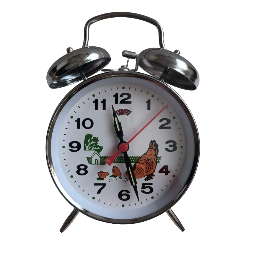 Jam Weker AYAM Automatic Klasik Clasic Jadul - Jam Alarm Otomatis Tanpa Baterai - Jam Meja