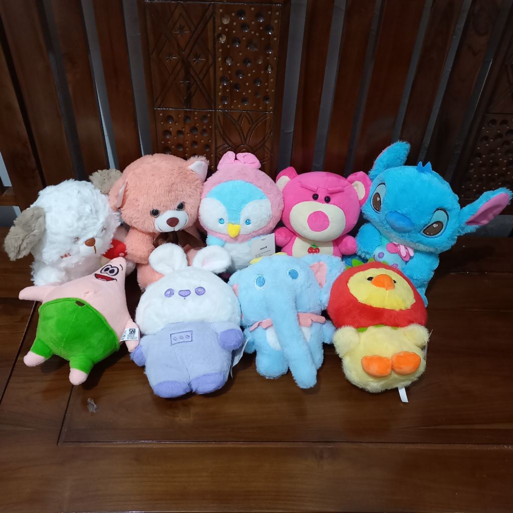 BONEKA CAPIT MESIN CAPIT TIMEZONE OHSOME FUNFUN HI FUNNY BONEKA MURAH LOTSO STITCH PATRICK
