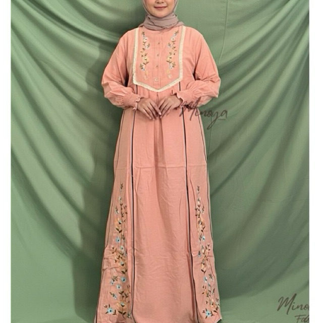 Gamis Wanita Terbaru 2025 Kekinian Bahan Linen / Gamis Cewek Remaja Pesta Brukat Mewah / Baju Muslim