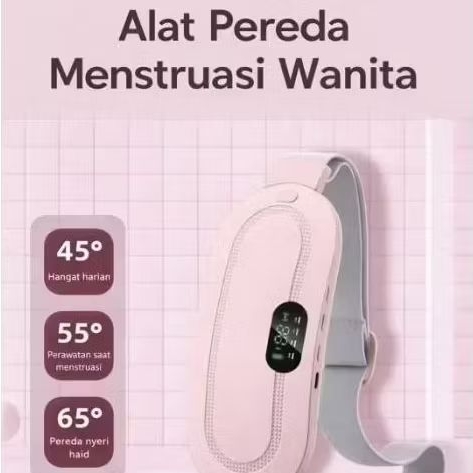 Sabuk Pereda Nyeri Haid Wanita Pemanas Getar Pijat Perut Portable