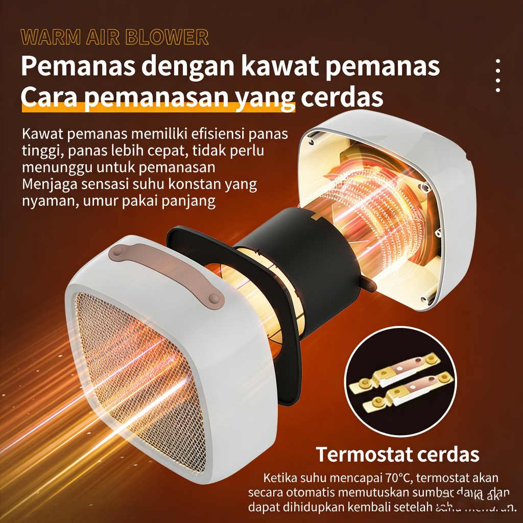 Heater Ruangan Penghangat Elektrik Room Heat Pemanas Ruangan Alat Penghangat Mini Portable Desktop