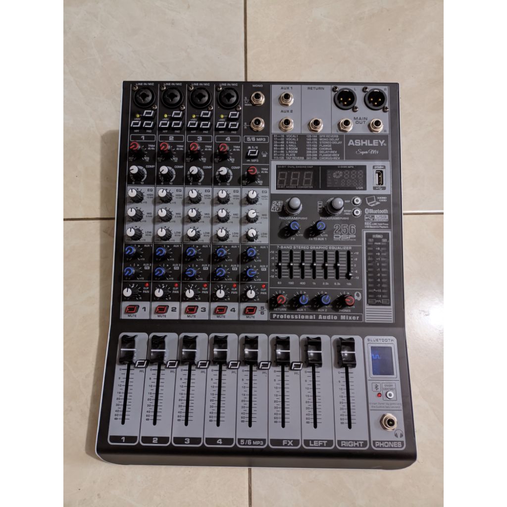 Mixer Audio Ashley Super M4 Original 4 Channel Mixing Digital Effect Reverb 99Dsp