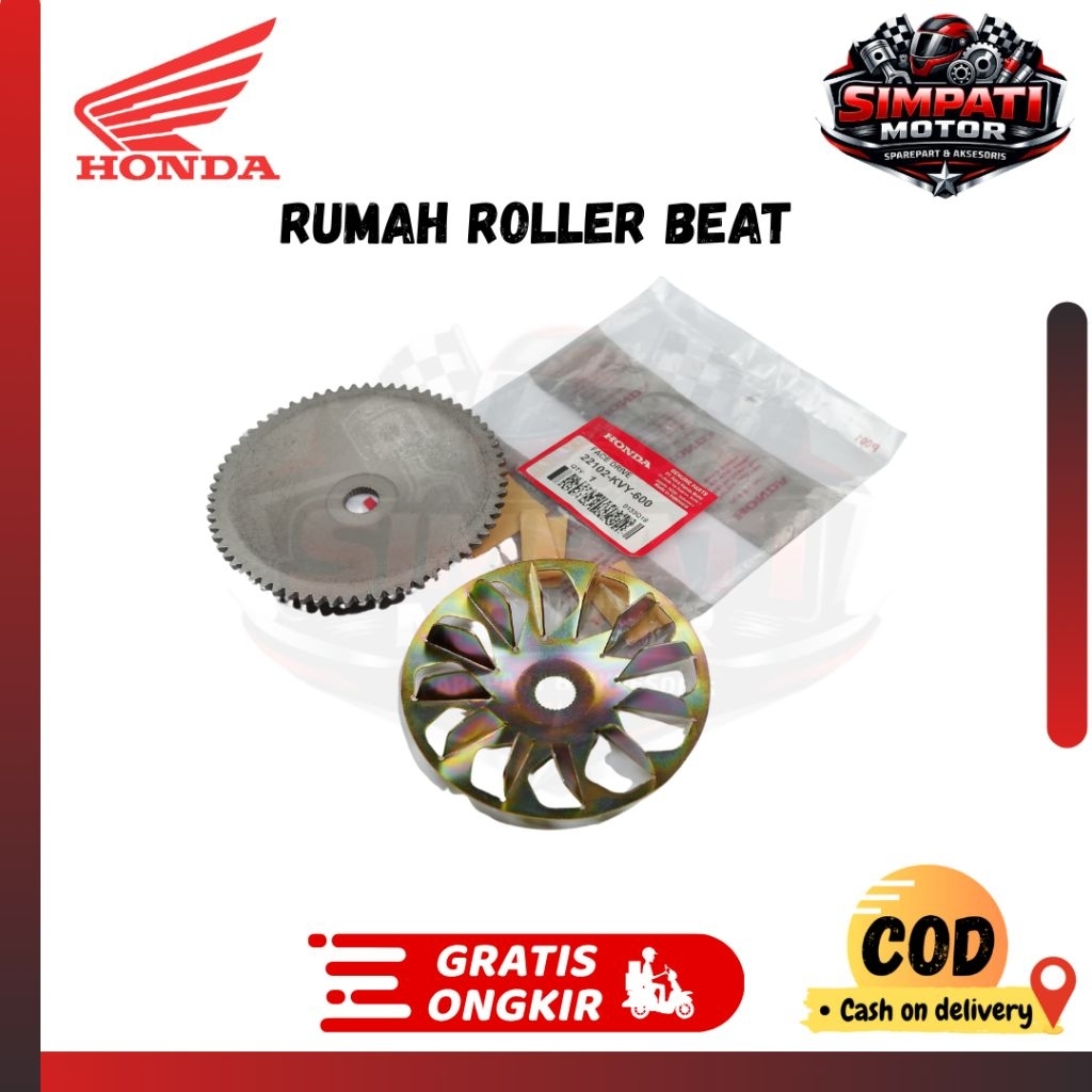 Rumah Roller Beat Karbu - Rumah Roller Assy Plus Kipas CVT Face Driver Honda Beat KVY Original Simpa