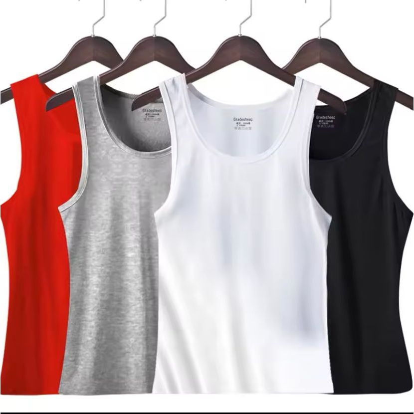 PAKET HEMAT 4 PCS SINGLET PRIA DEWASA IMPORT SLIM FIT KAOS KUTANG PRES BODY TANGTOP COWOK