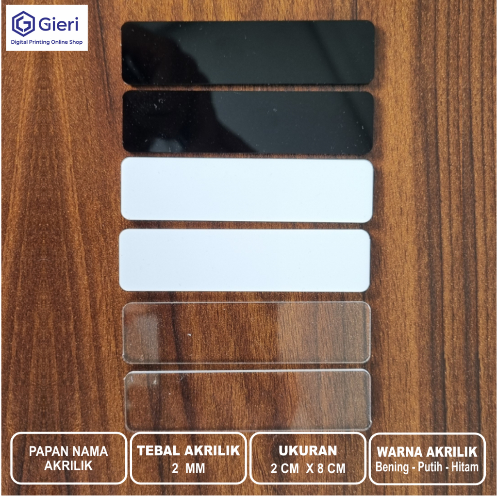 Bahan Papan Nama Akrilik / Papan Nama Siswa / Papan Nama Dada