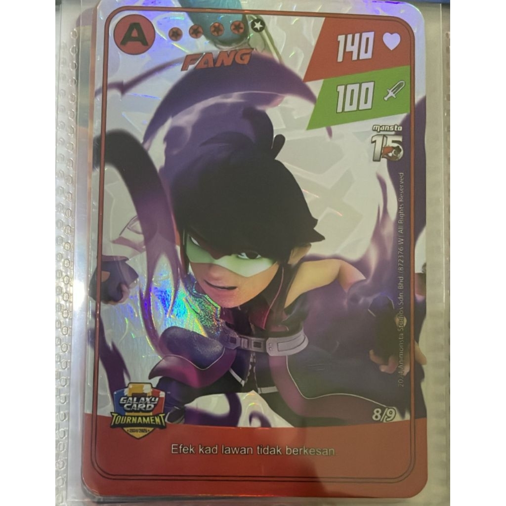 Boboiboy Monsta Galaxy Card Pek Tournament Malaysia Fang