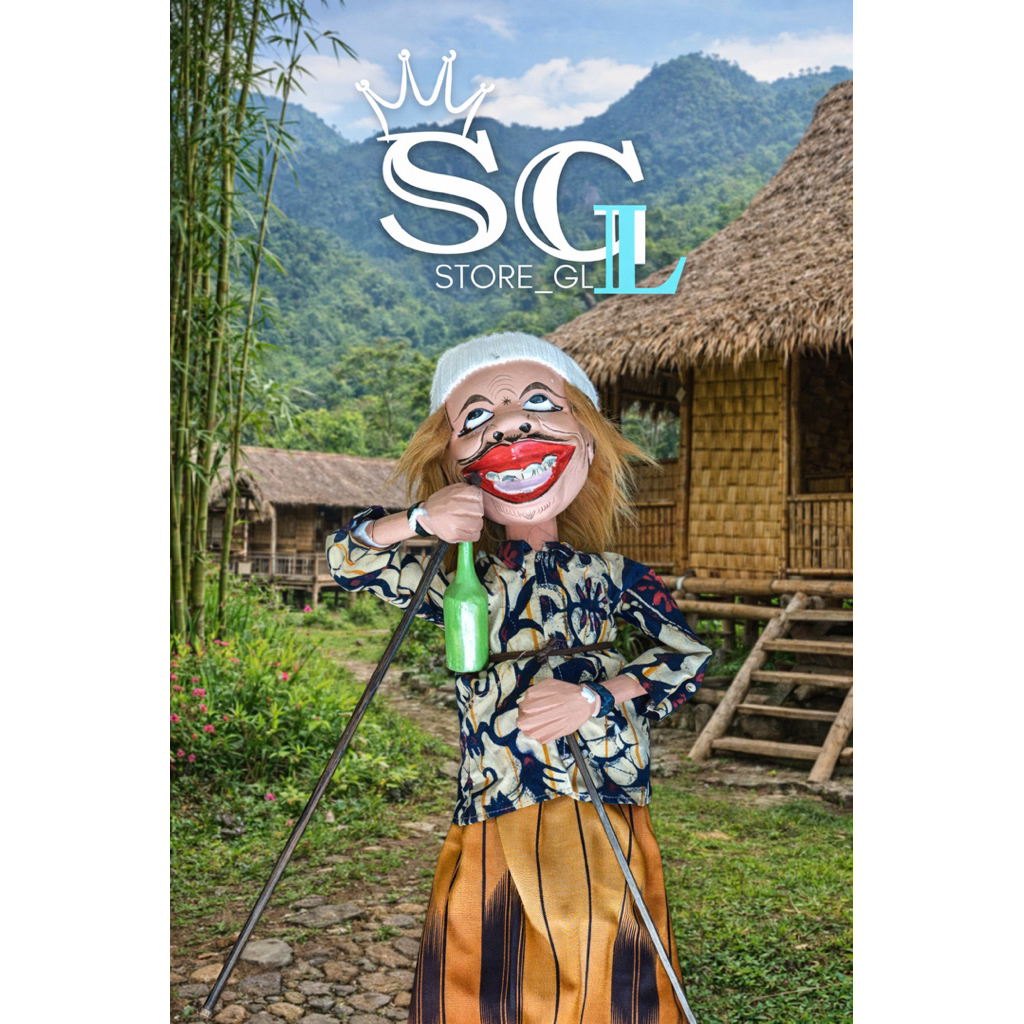 Wayang Golek Buta Mabok Orongoh Ukuran +60cn, Wayang Golek Buta Abok Orongoh, Wayang Golek Buta Mabo