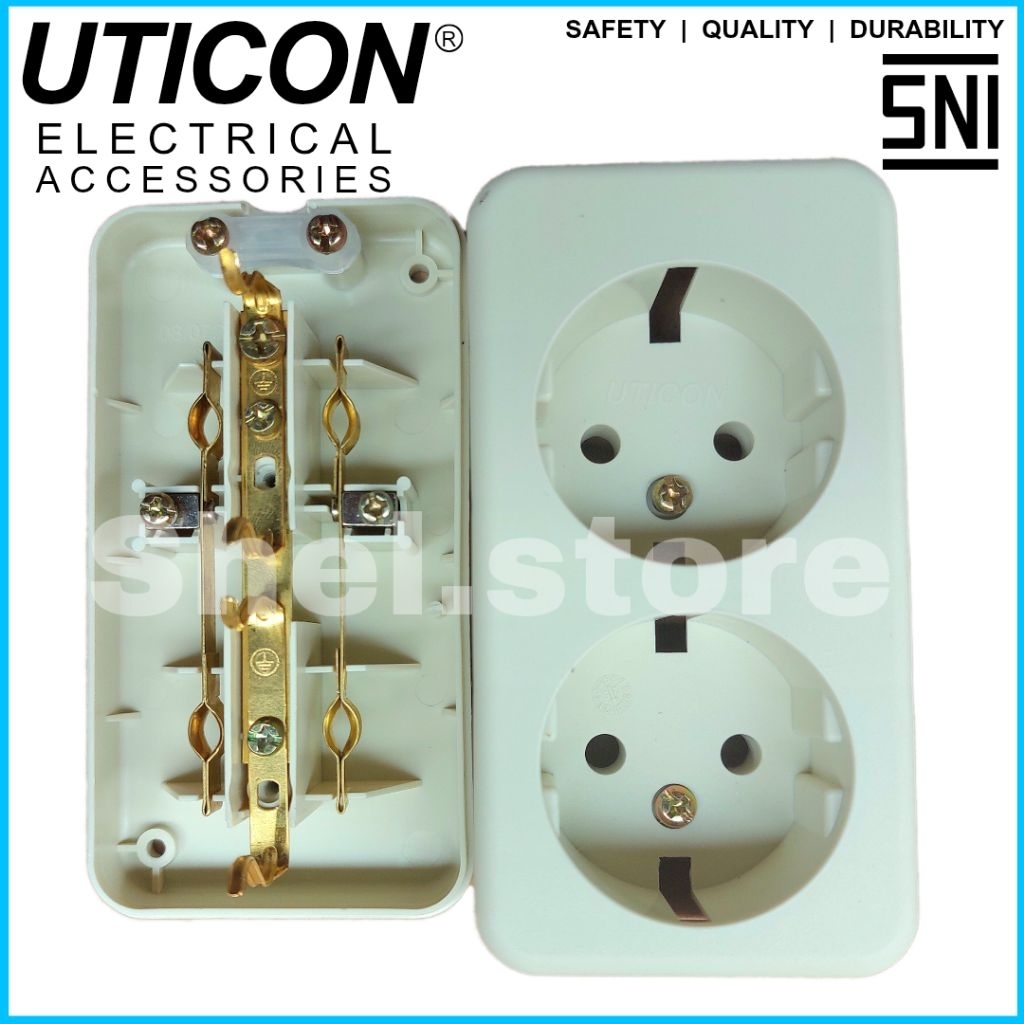 UTICON Stopkontak 2 Lubang | Stopkontak Listrik Kuningan | Terminal Listrik 2 Lubang | Terminal Utic