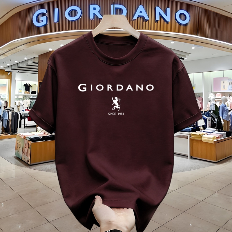 Kaos Lengan Pendek Giordano Original Pria Desain Simple Nyaman Dipakai T-shirt Harian