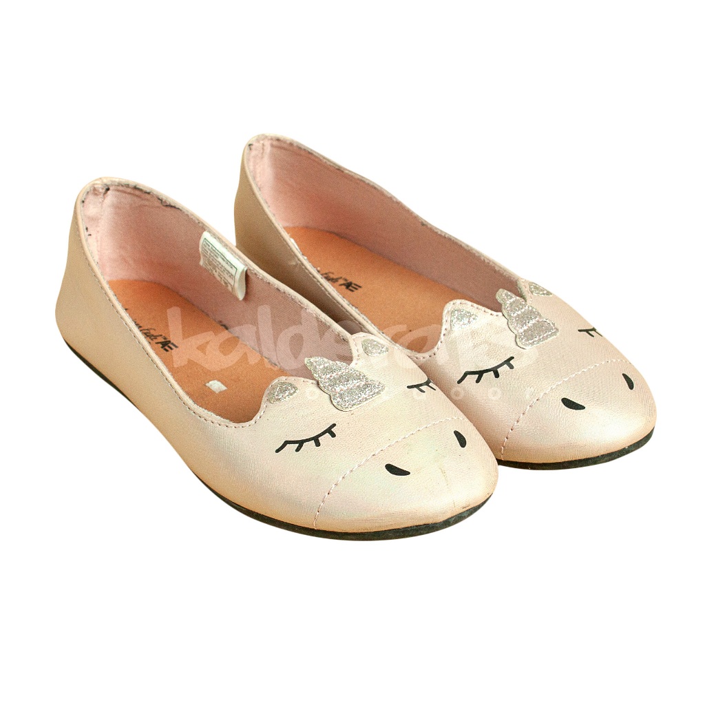 Sandal anak wanita Flatshoes American Eagle Unicorn Rosegold Size 35