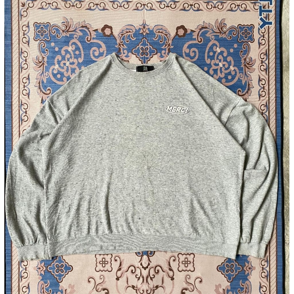 Crewneck FRMD Products Merci Misty Grey Backhit Sablon