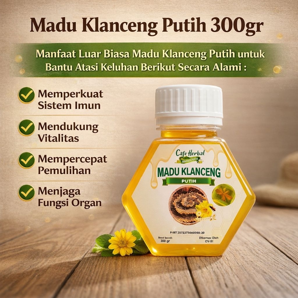 (PROMO) Madu Klanceng Putih Premium 100% Asli 300g Untuk Imunitas Vitalitas Optimal & Regenerasi Sel