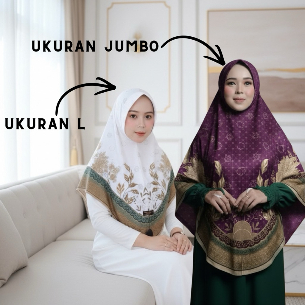 Bergo Motif Khaira Printing Jersey Premium