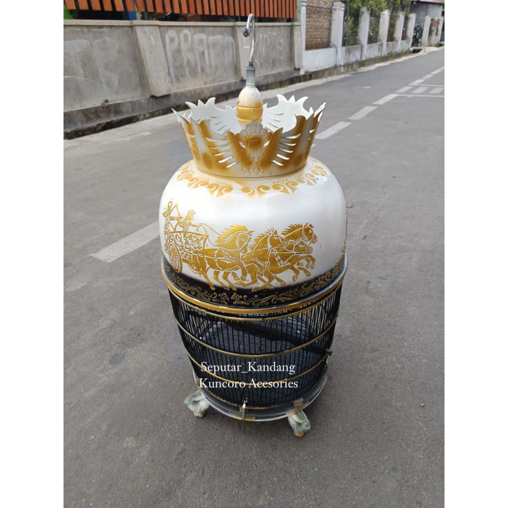Kurungan||Sangkar Perkutut Dekuku Tekukur Mayangkara motif Kerata Kencana Fiber 3mm pvc