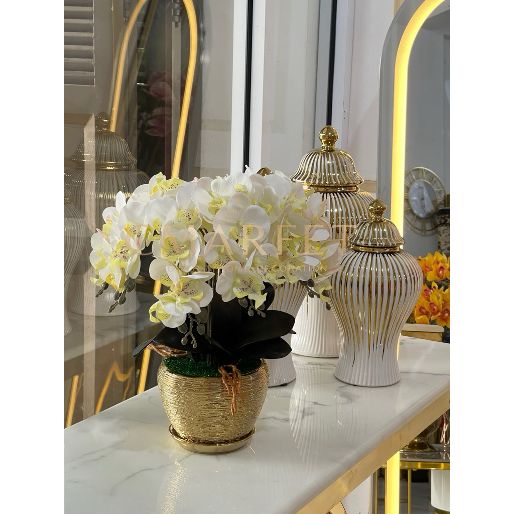 anggrek latex vas keramik