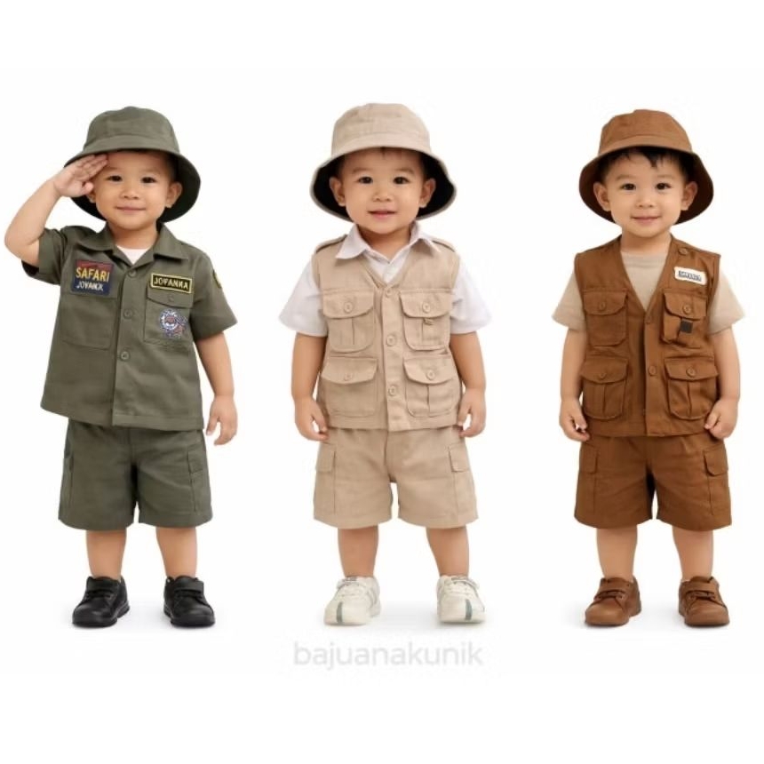 BAJUANAKUNIK / KOSTUM SAFARI / KOSTUM ZOO / KOSTUM PETUALANG / KOSTUM PROFESI ANAK