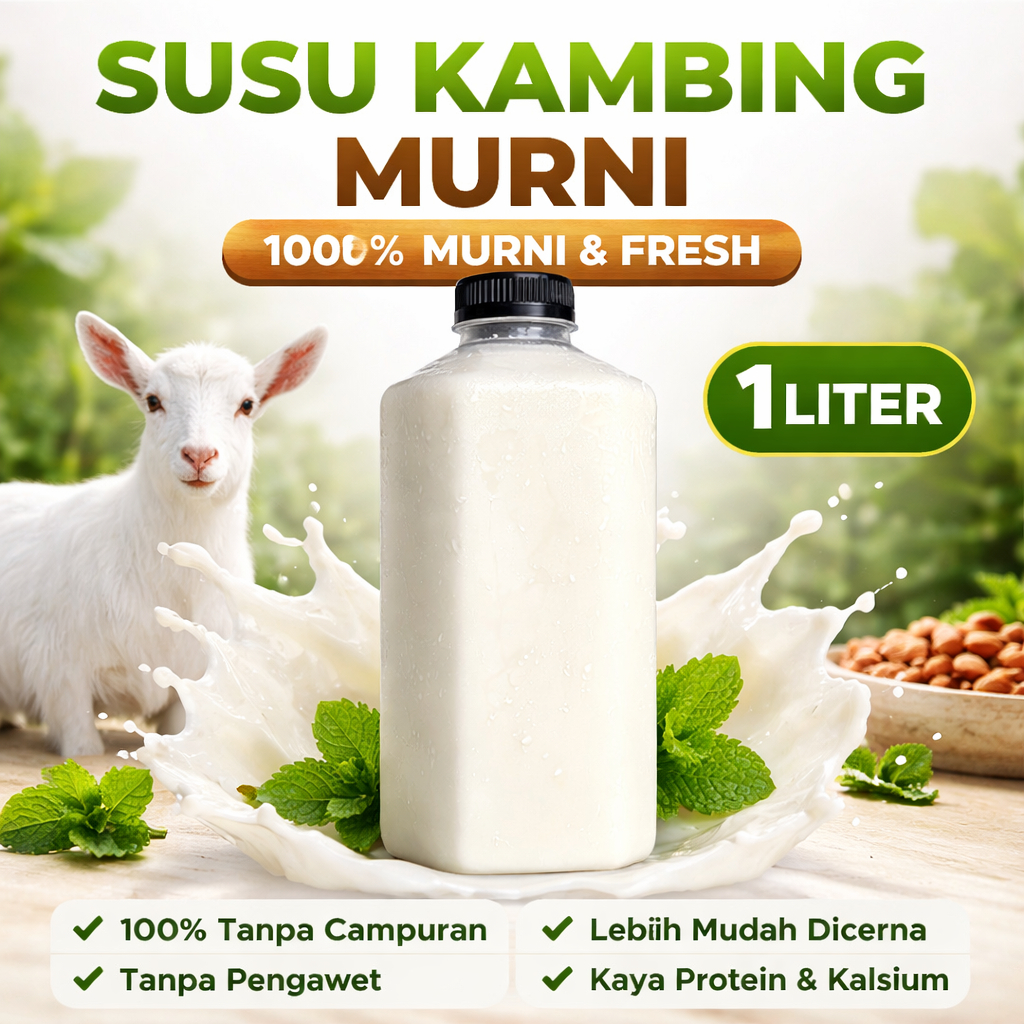 Susu Kambing Murni 1L Fresh Tanpa Campuran
