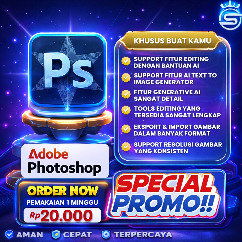 PHOTOSHOP 4000 CREDIT GENERATIVE FILL AI - AKSES VIA WEB