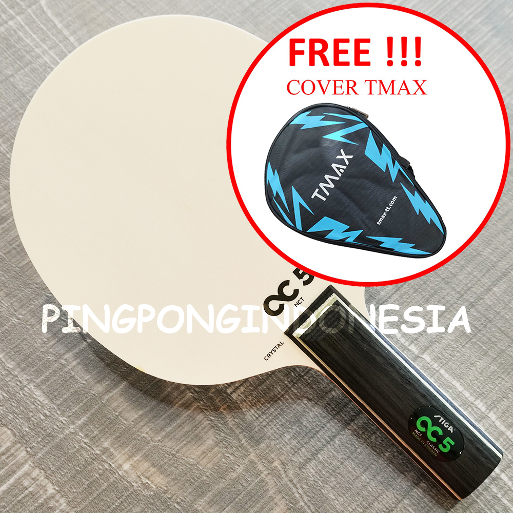 Stiga Crystal Carbo Nct 5 JTTAA - CC5 Blade Kayu Pingpong Tenis Meja Bat Bet Offensive Kayu Tenismej