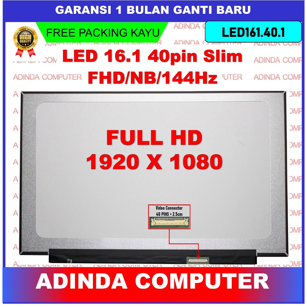 LCD LED Axioo Pongo 7 Pongo 3 16.1 inch Full HD 144hz NV161FHM-NX2EM