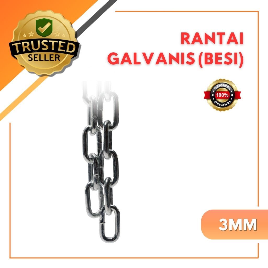 (PER KARUNG) Rantai Besi Galvanis 3MM, 5MM, 6MM, 8MM / Galvanized Chain 3MM, 5MM, 6MM, 8MM  - GROSIR