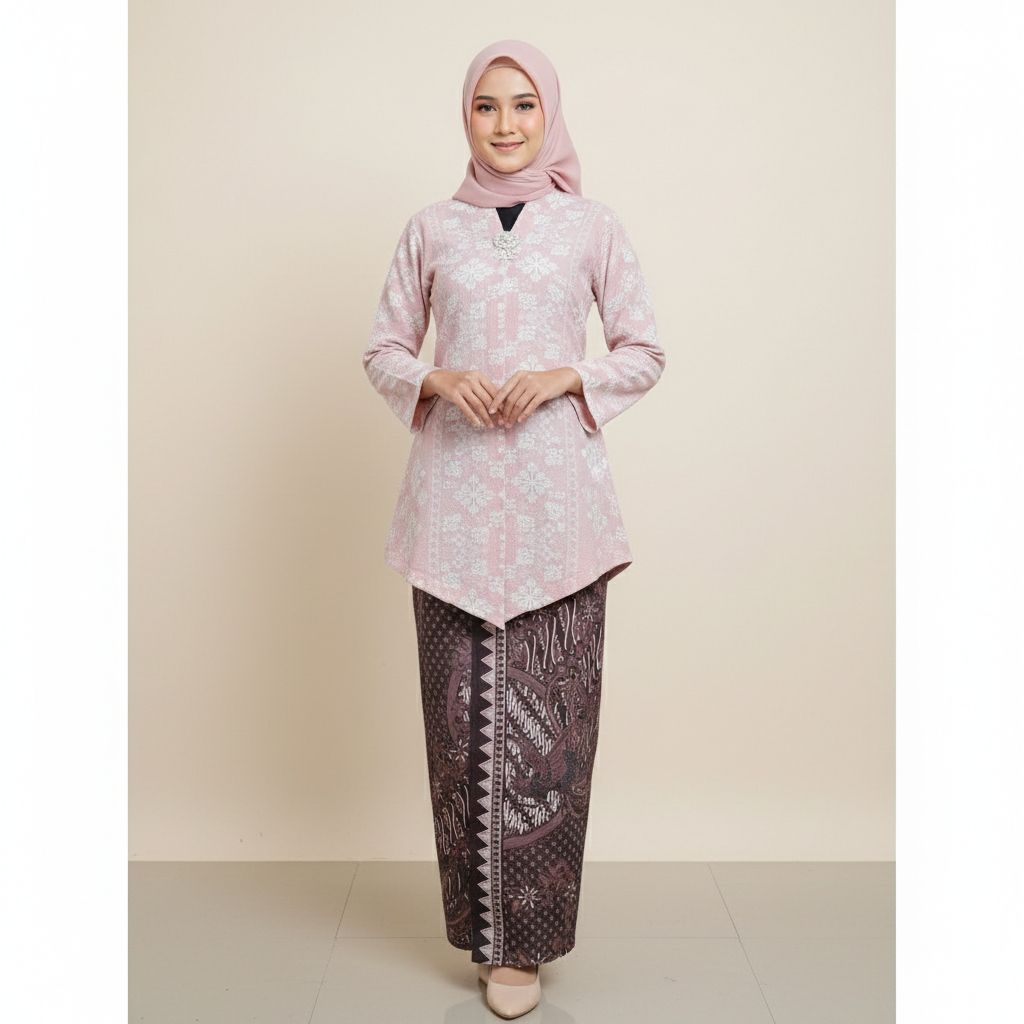 Kebaya Kembang Kutubaru Tunik Bunga Baju Kondangan Vintage Size Plus Jumbo Bahan Cringkle Iris Borne