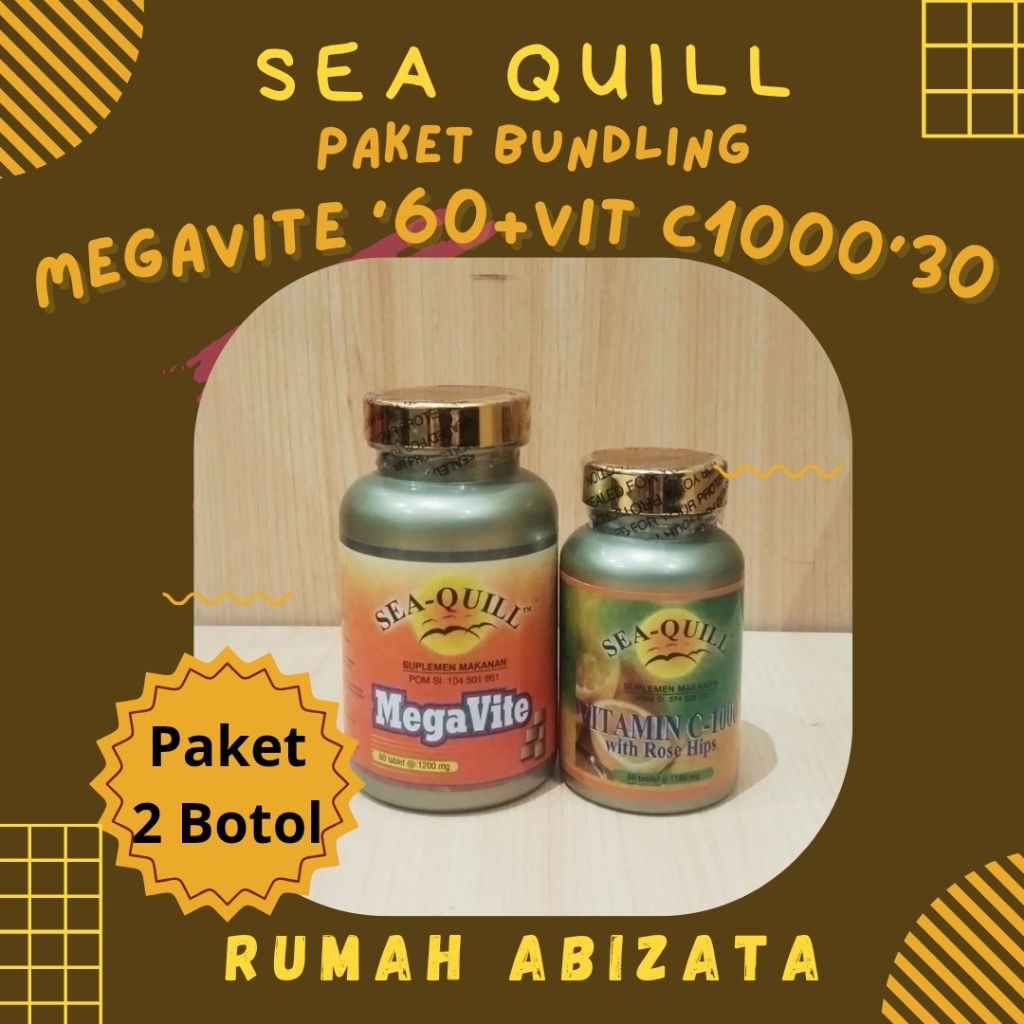PAKET BUNDLING - SEA QUILL MEGAVITE '60 + SEA QUILL VITAMIN C1000 '30