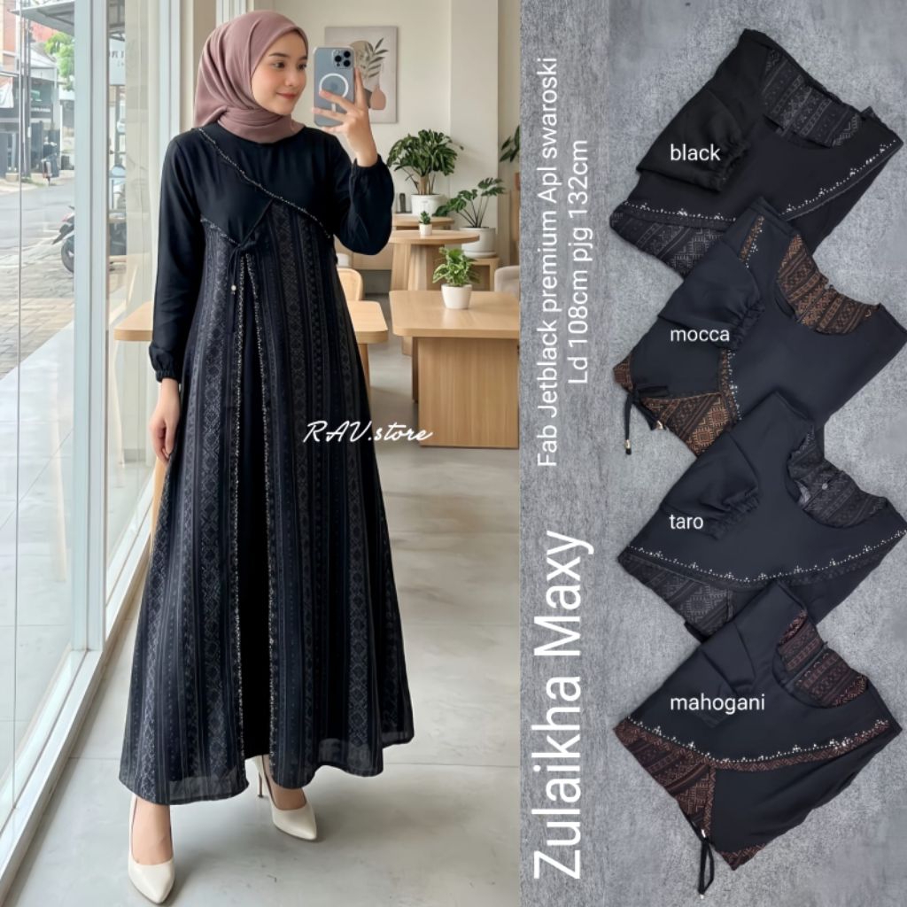 Gamis Original /Gamis Brukat/MIDI Dress Wanita Kekinian Terbaru/Gamis Midi