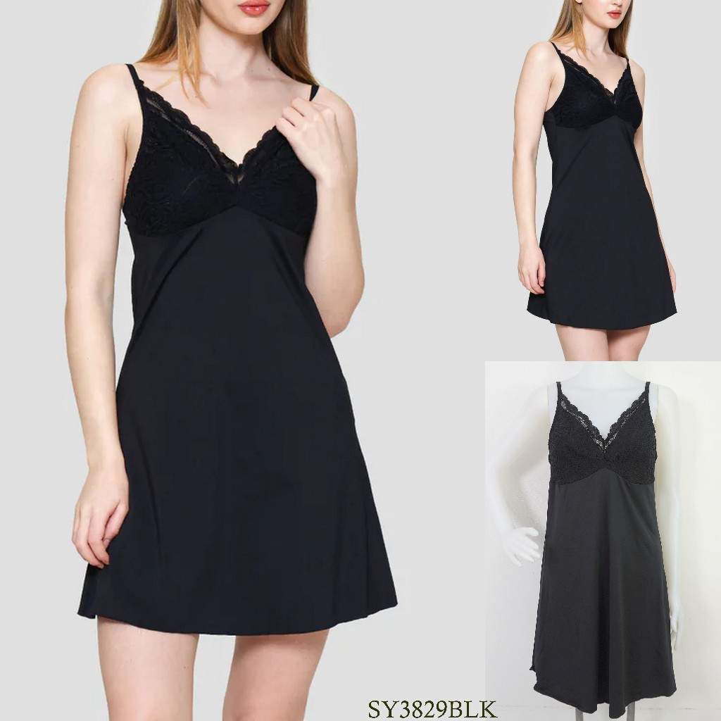 Lingerie / Baju Tidur Wanita Tanpa Busa ST YVES Mix Hias Lace Sleepwear Pakaian Dalam Daster Underwe