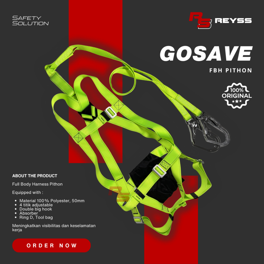 GOSAVE Full Body Harness Phiton Double Big Hook Absorber GOSAVE