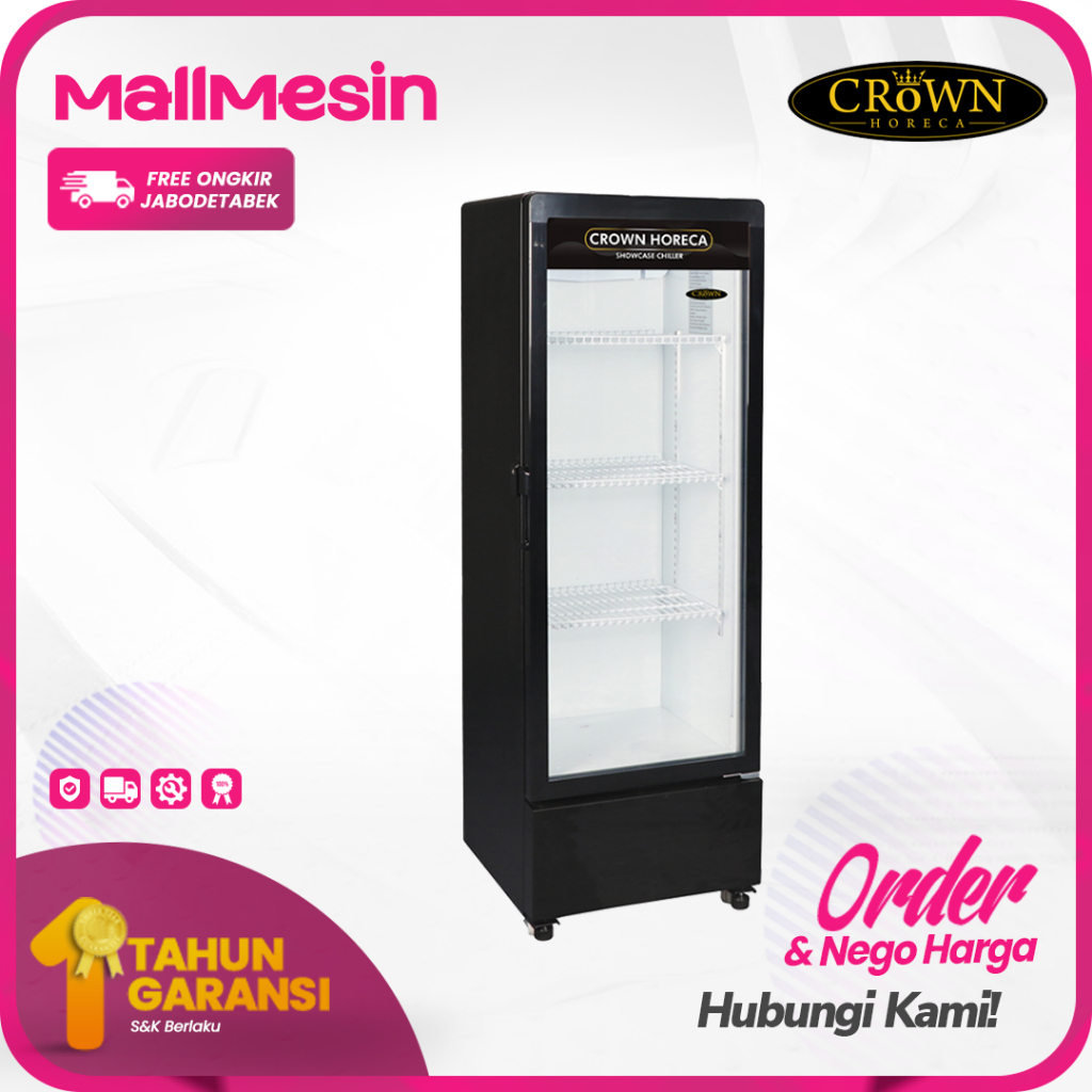 CROWN Showcase Chiller 170 Liter LG-170 Kulkas Minuman 1 Pintu
