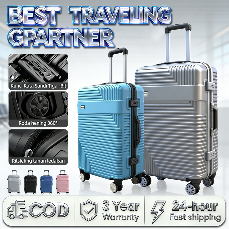 Koper Fiber ABS 20 Inch Original iKoper 4 Roda Anti Karat Multiwarna Kabin Pesawat