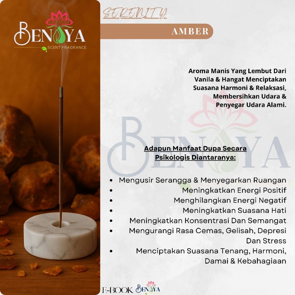 BENAYA Incense Stick AMBER AROMATERAPI BAKAR DUPA HIO WANGI PREMIUM