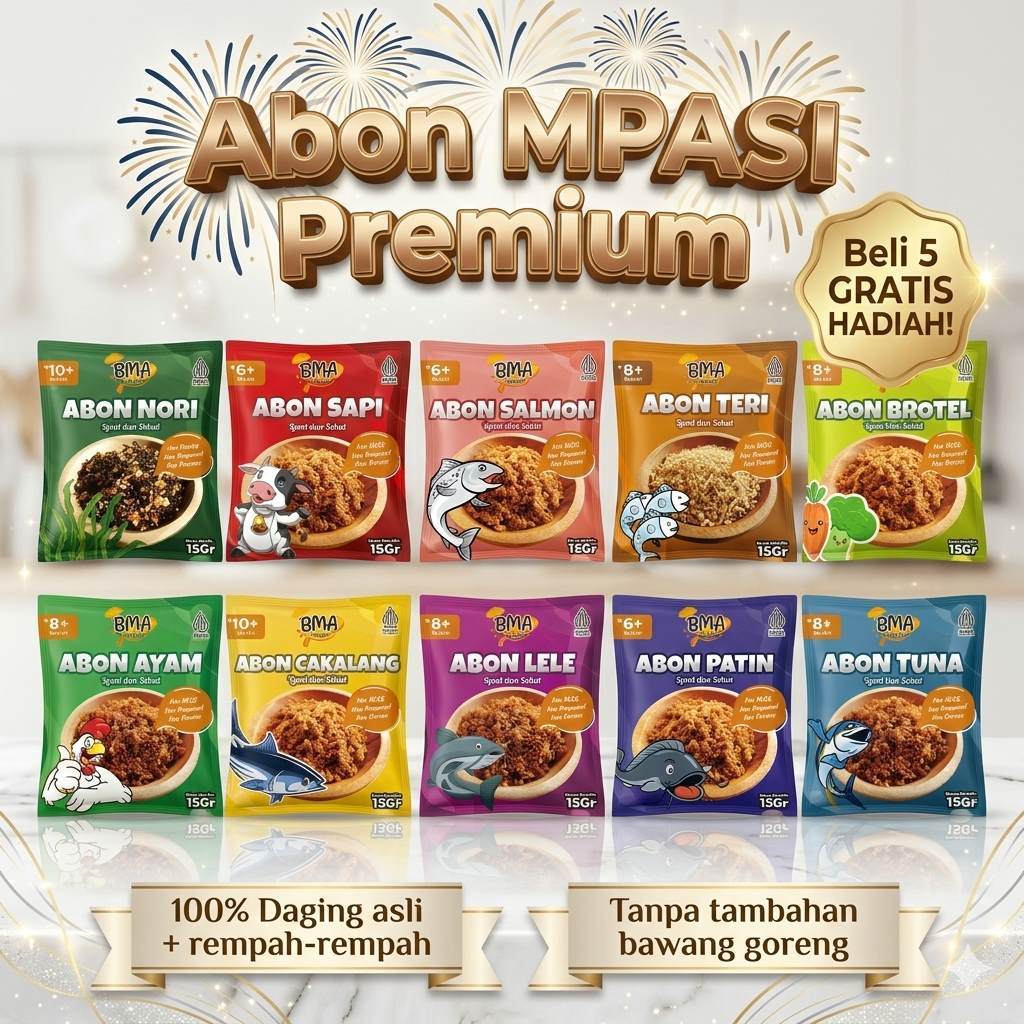 BMA Abon MPASI Premium Anti GTM Non Pengawet Non Perasa Organik 15gr