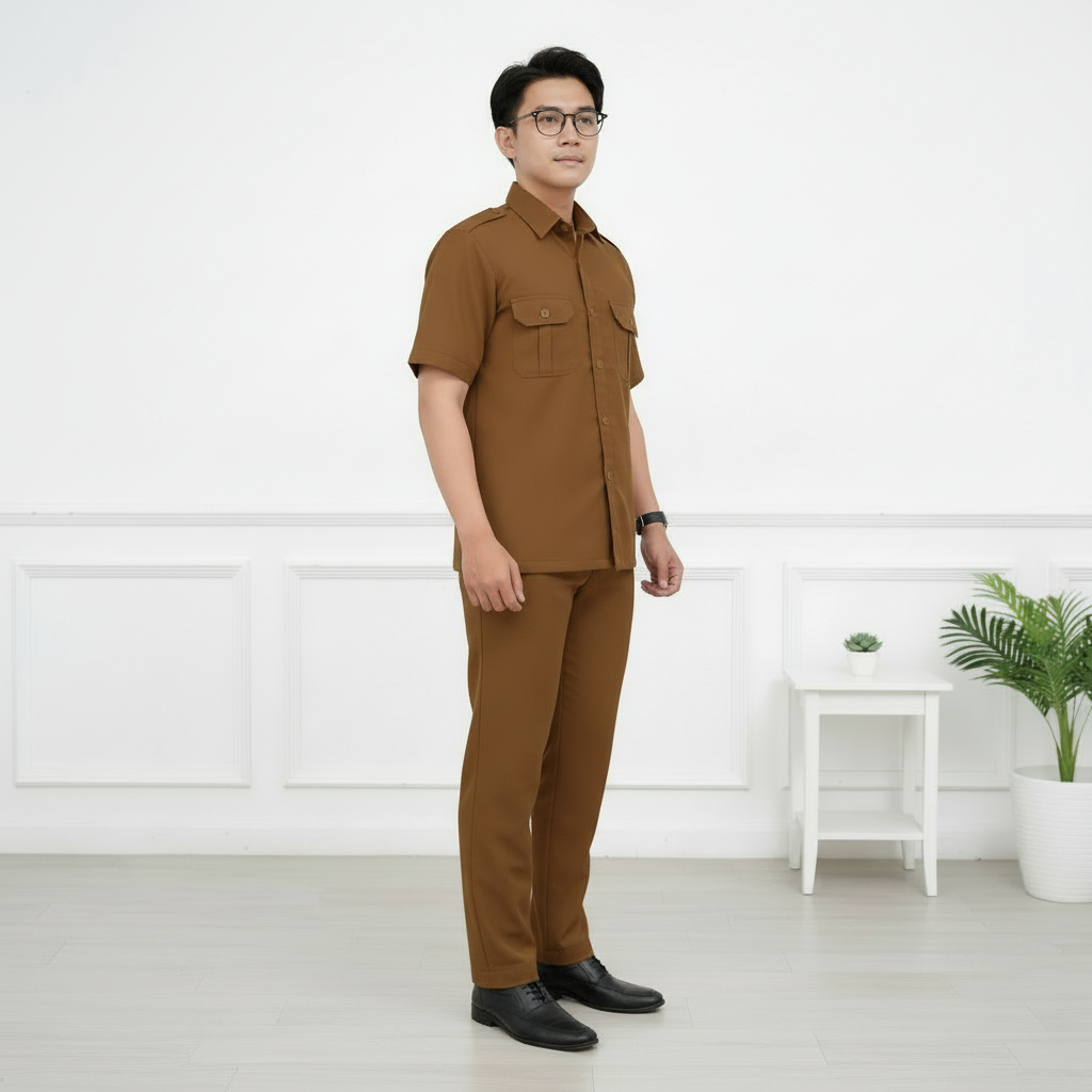 SLINDAFAR |  SERAGAM KHAKI PRIA SETELAN ATAS DAN BAWAH SERAGAM UNTUK ASN