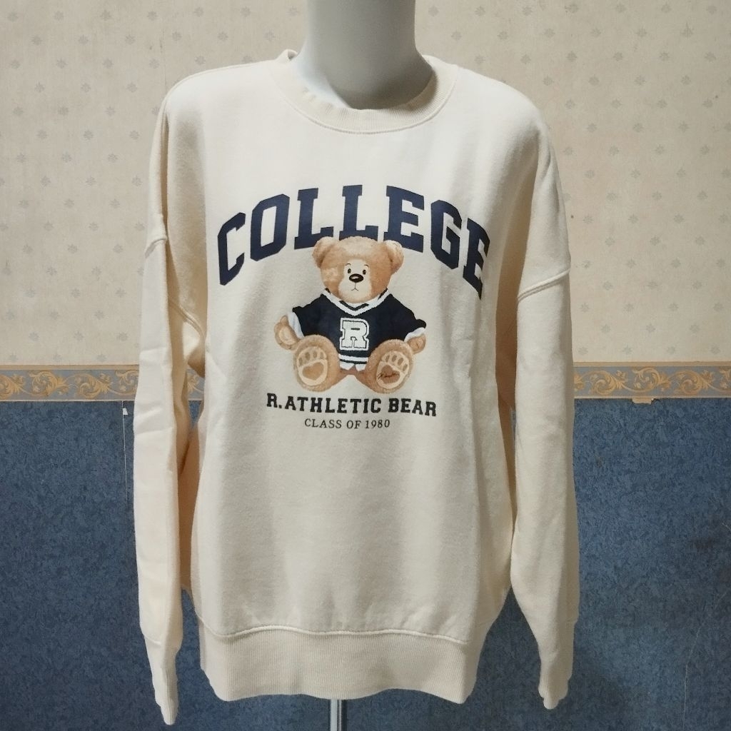 A42326 Preloved Sweater SPAO Ori Jumbo Unisex Babyterry Tebal Cream Premium