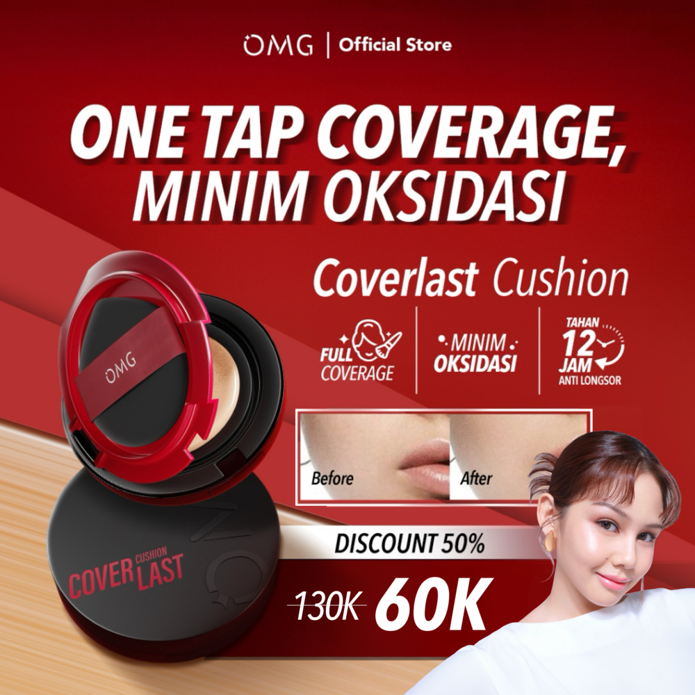 [NEW SHADE] OMG Coverlast Cushion 15g | High Coverage Dewy | No-Oxidize 12H I Poreless I Halus & Fla