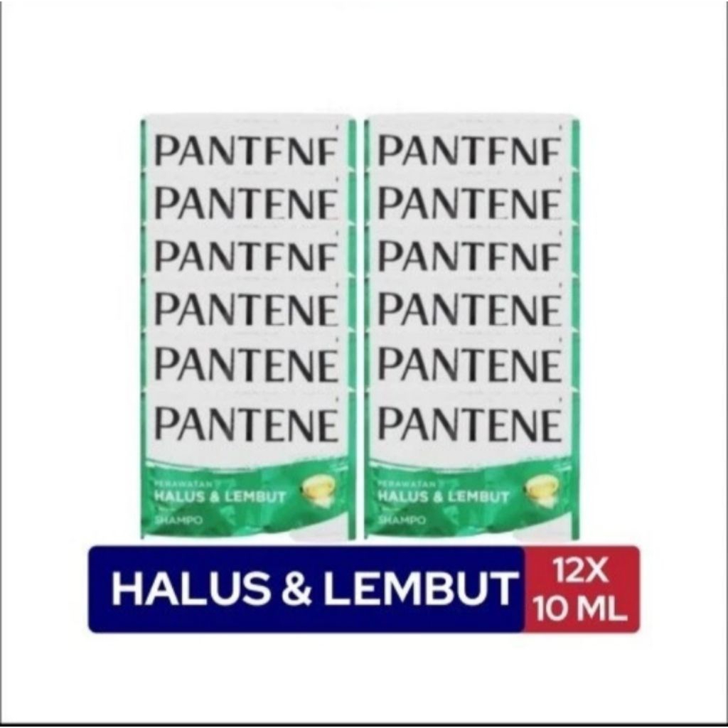 Shampo Pantene Hijau Smooth Silky 1 Renceng isi 10 Sachet Halus Lembut Perlindungan 10x Lebih Besar